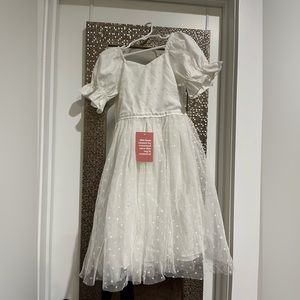 NWT- Ivy City Mini Ballerina Dress (White)